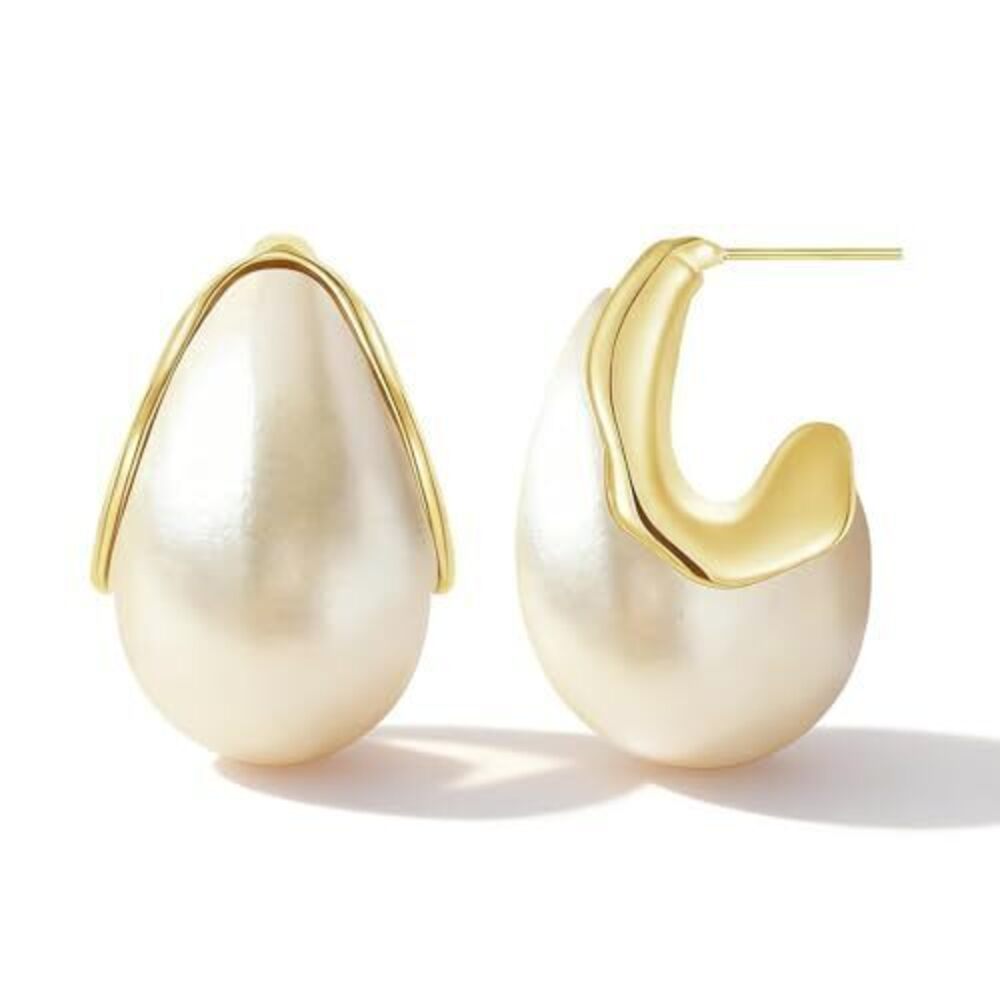 1628 Vintage Pearl Earrings Big Large Pearl Earrings Teardrop Bridal